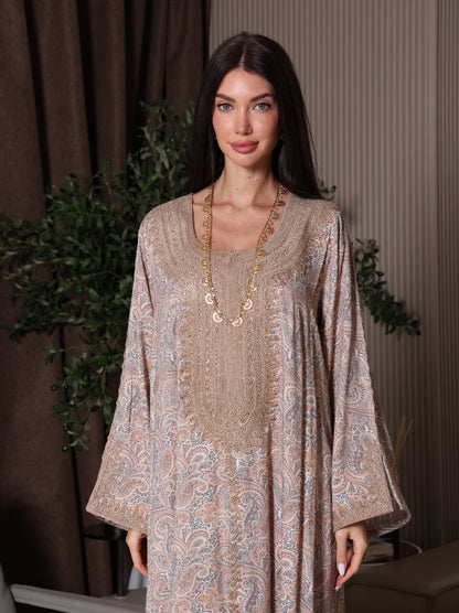 Sandstone Paisley Kaftan Set