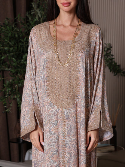 Sandstone Paisley Kaftan Set