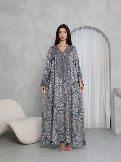 Slate Ikat Kaftan