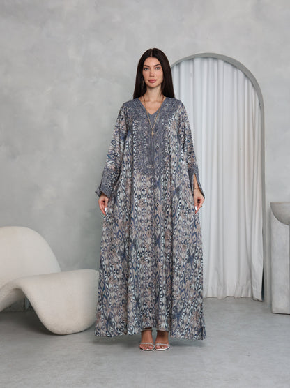 Slate Ikat Kaftan