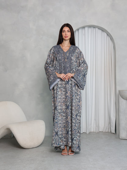 Slate Ikat Kaftan