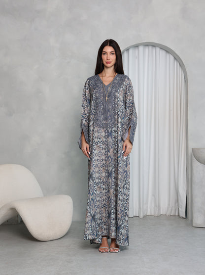 Slate Ikat Kaftan