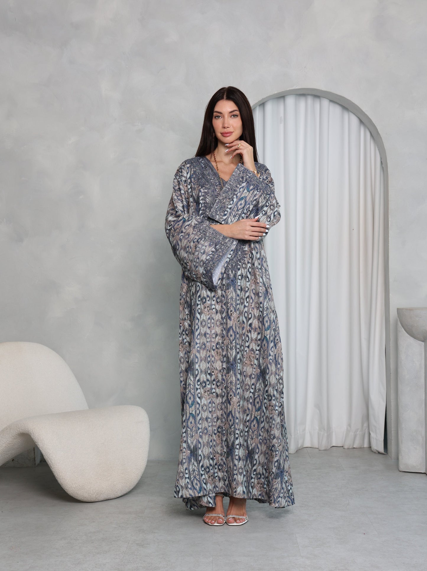 Slate Ikat Kaftan