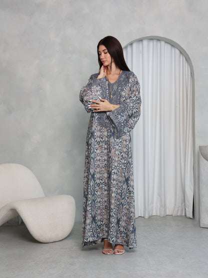 Slate Ikat Kaftan