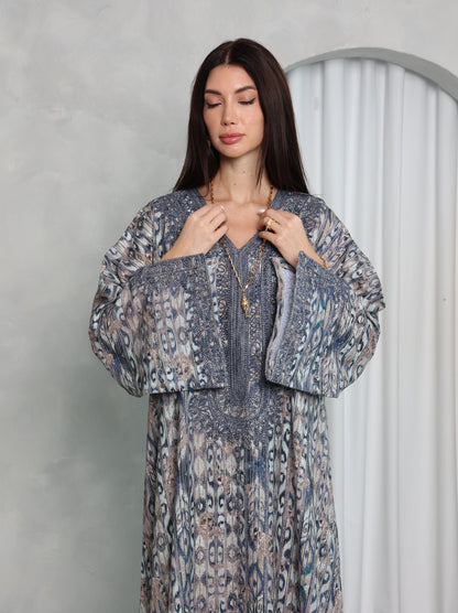 Slate Ikat Kaftan