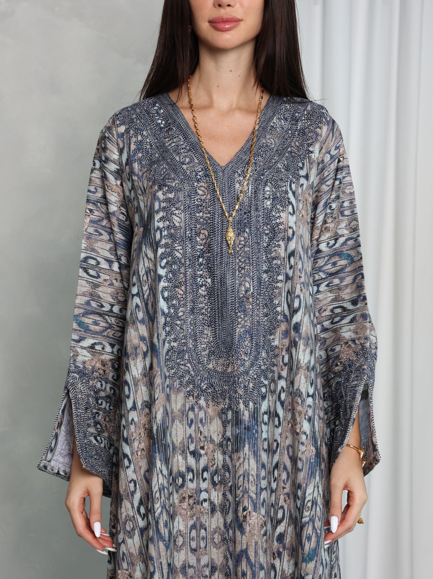 Slate Ikat Kaftan