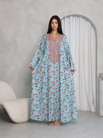 Sky Botanical Kaftan
