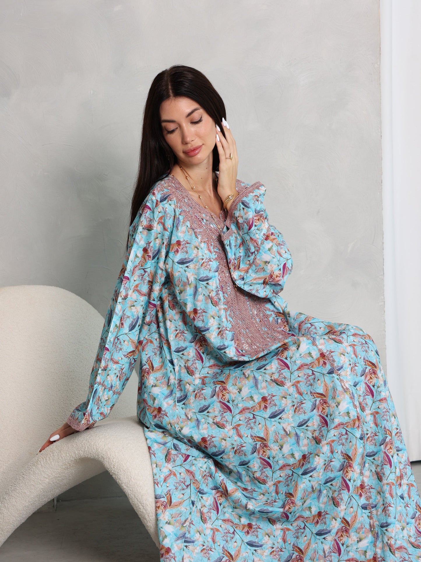 Sky Botanical Kaftan