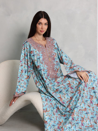 Sky Botanical Kaftan