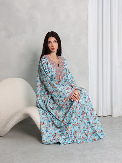 Sky Botanical Kaftan