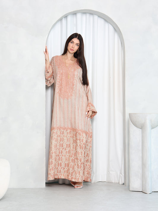 Blush Lattice Kaftan