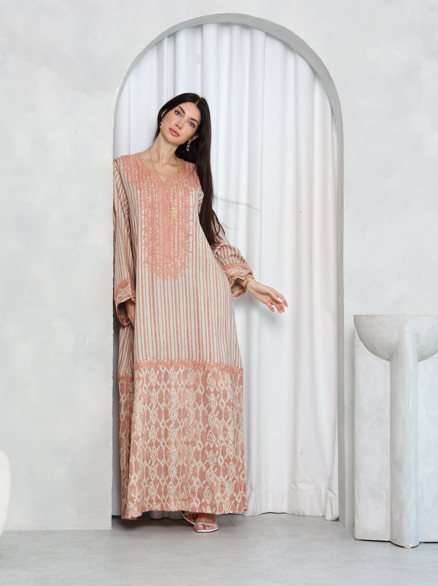 Blush Lattice Kaftan