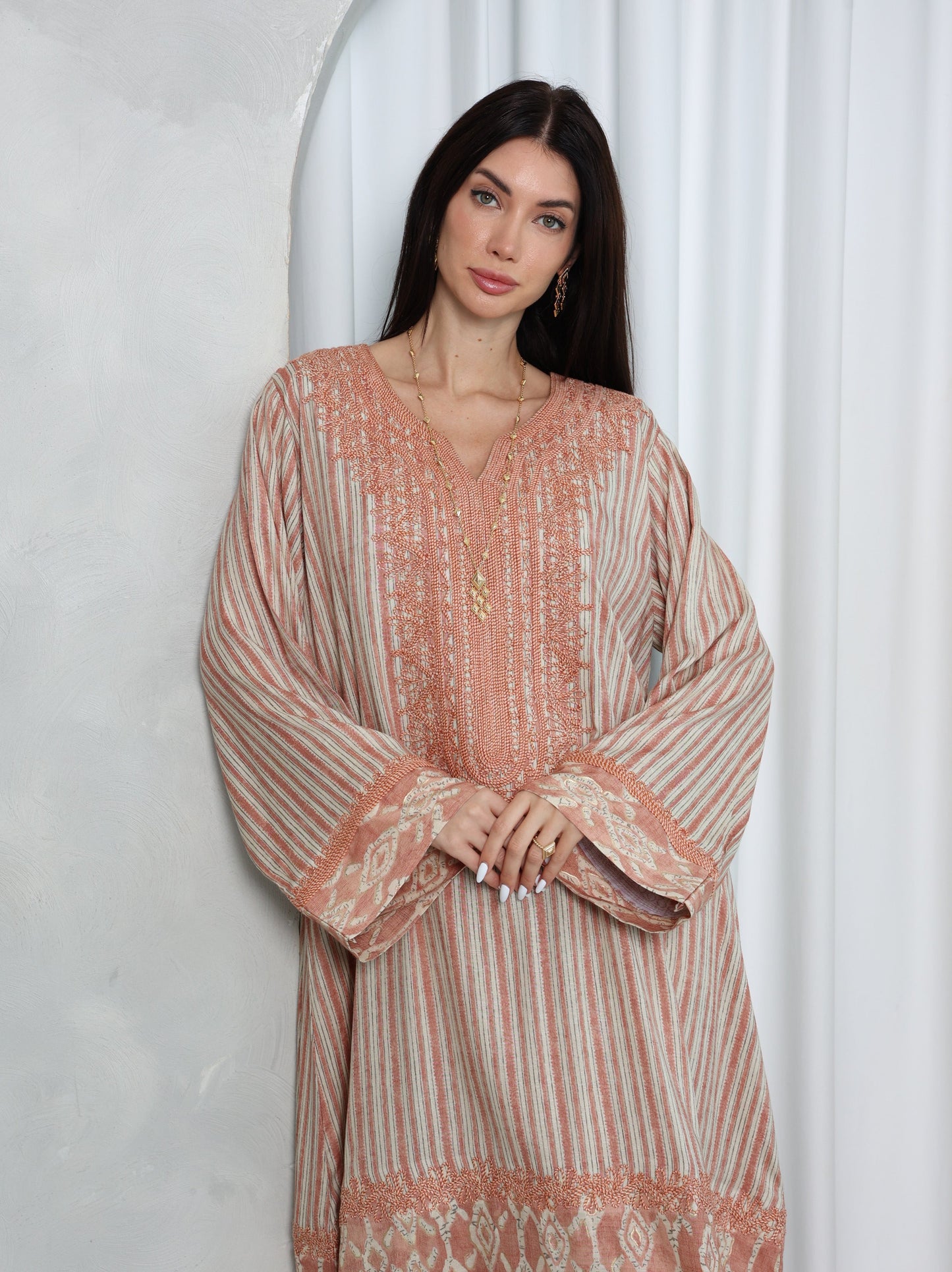 Blush Lattice Kaftan