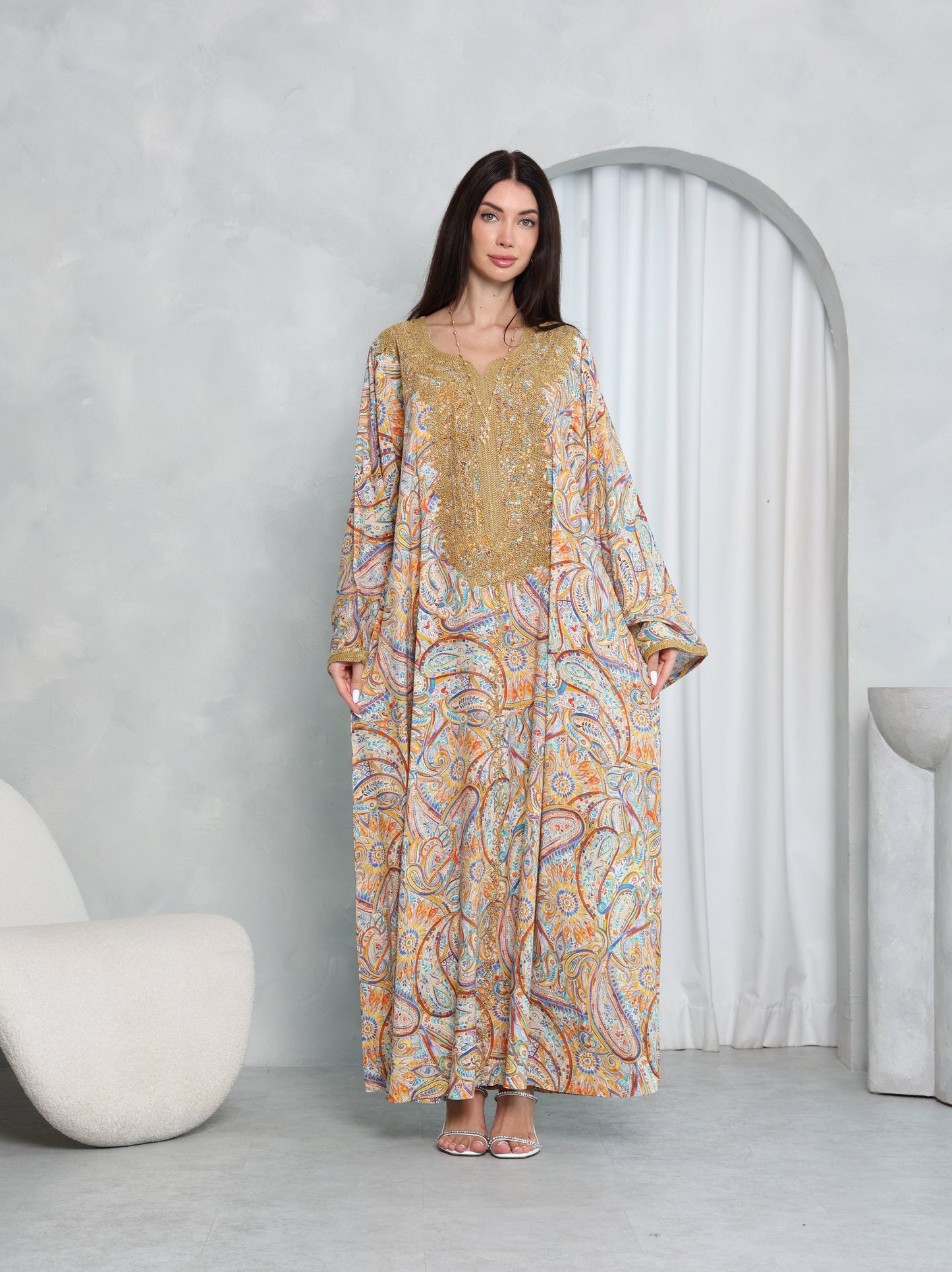 Golden Paisley Kaftan
