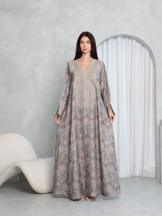 Slate Paisley Kaftan