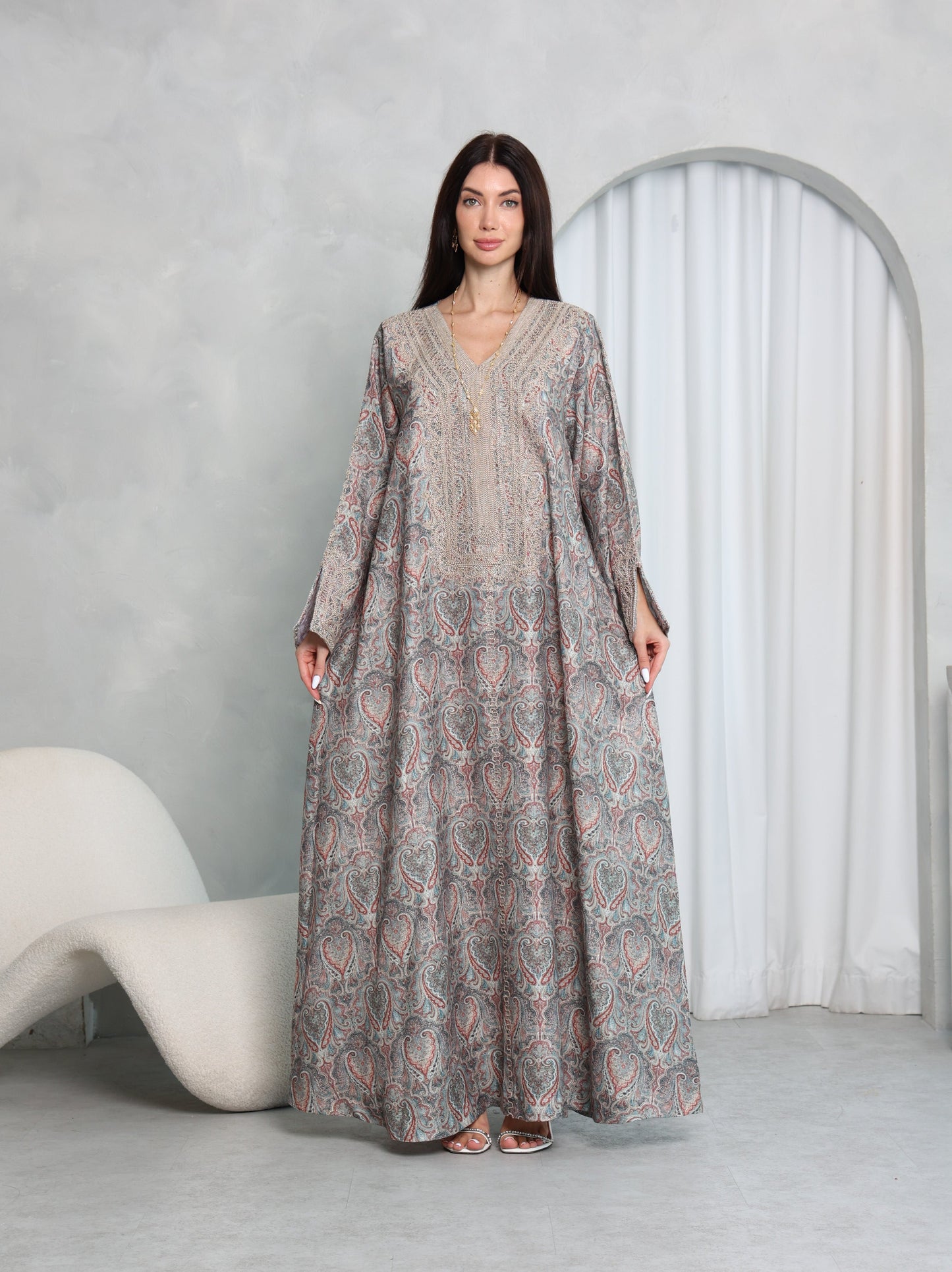 Slate Paisley Kaftan