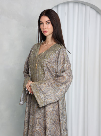 Taupe Paisley Kaftan