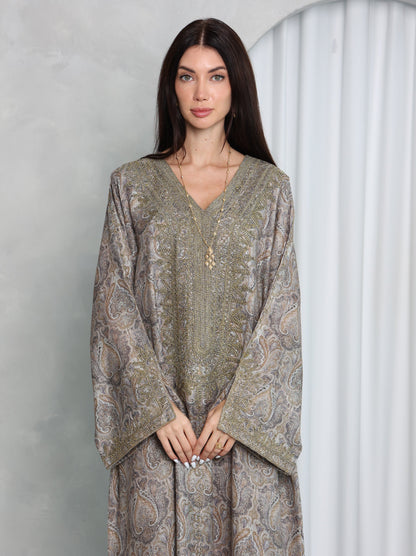 Taupe Paisley Kaftan