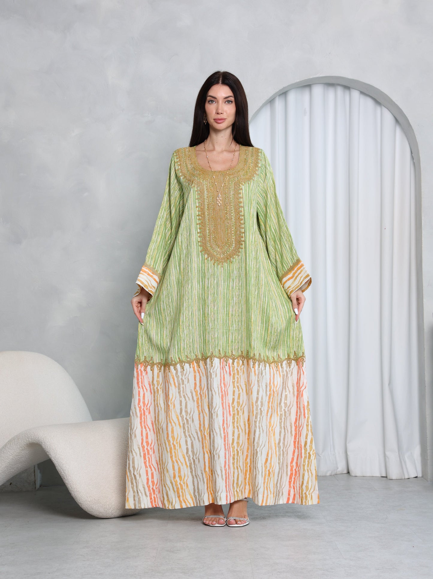 Pistachio Stripe Kaftan