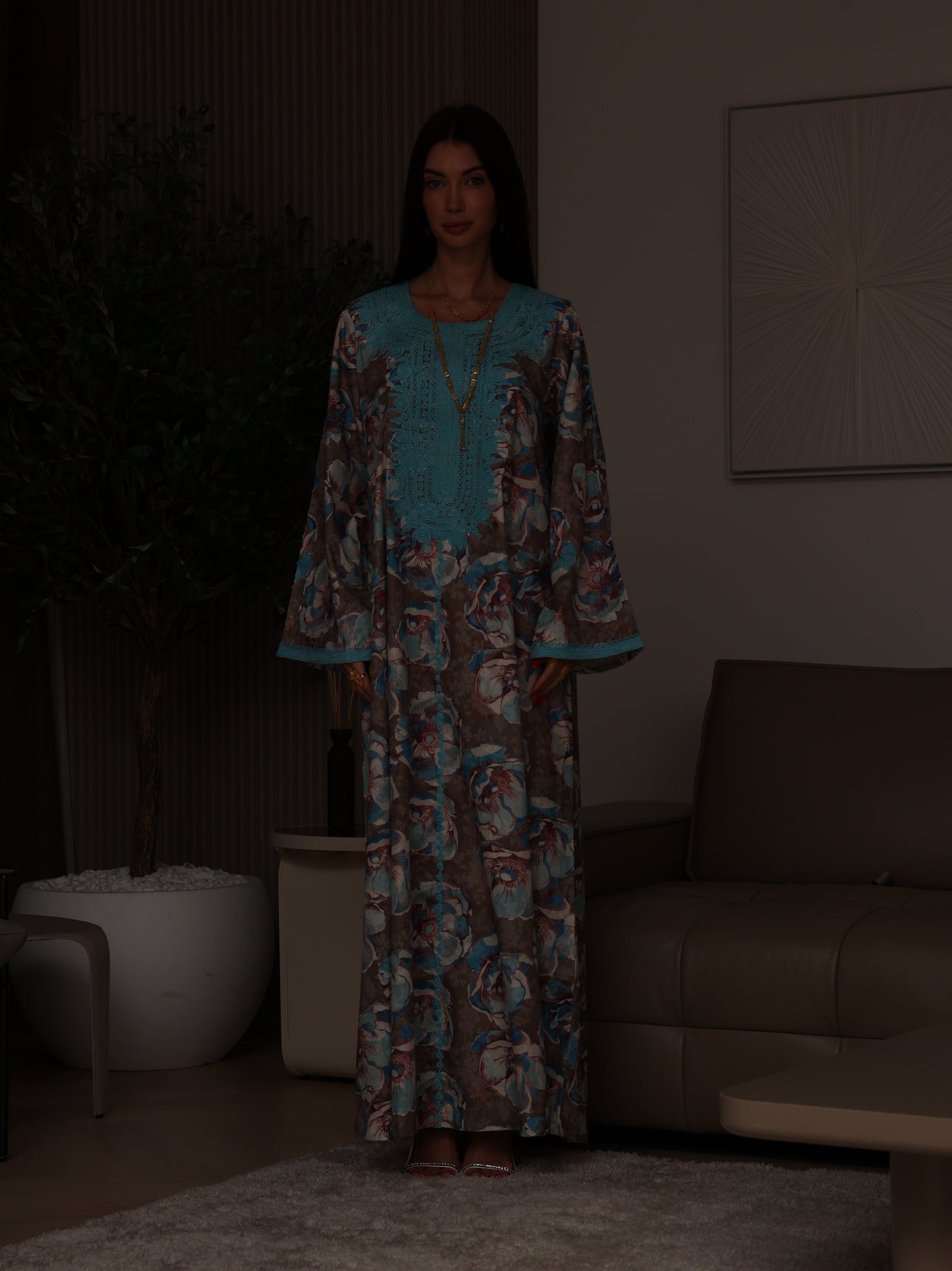 Azure Bloom Kaftan