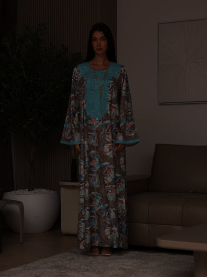 Azure Bloom Kaftan