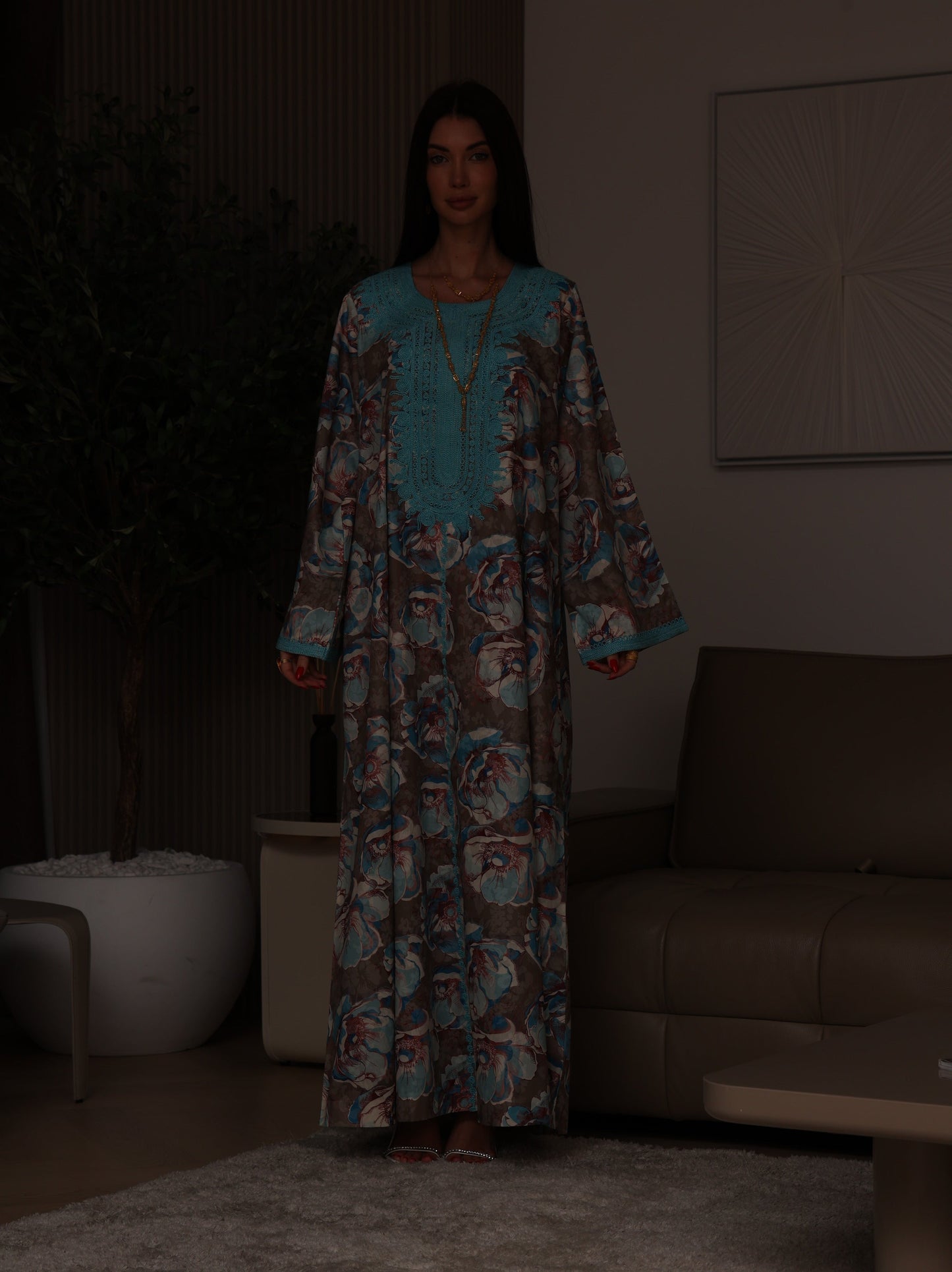 Azure Bloom Kaftan
