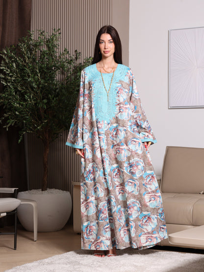 Azure Bloom Kaftan