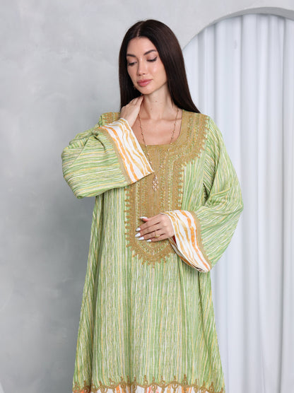 Pistachio Stripe Kaftan