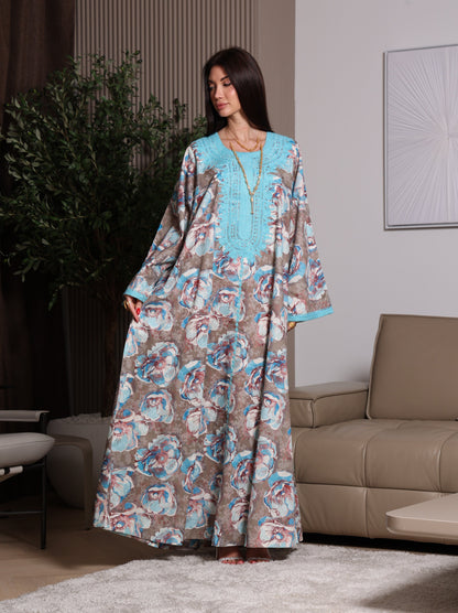 Azure Bloom Kaftan