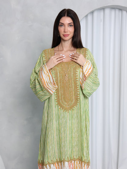 Pistachio Stripe Kaftan