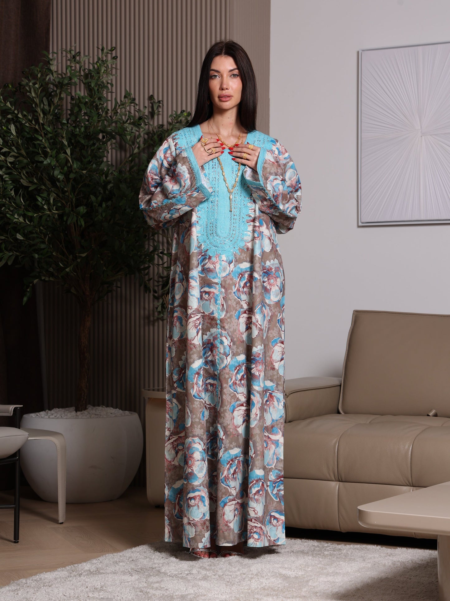 Azure Bloom Kaftan
