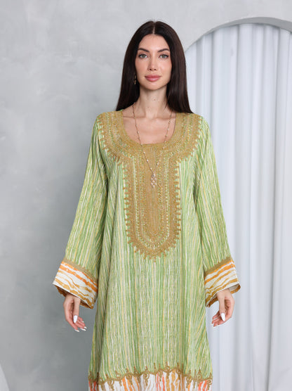 Pistachio Stripe Kaftan