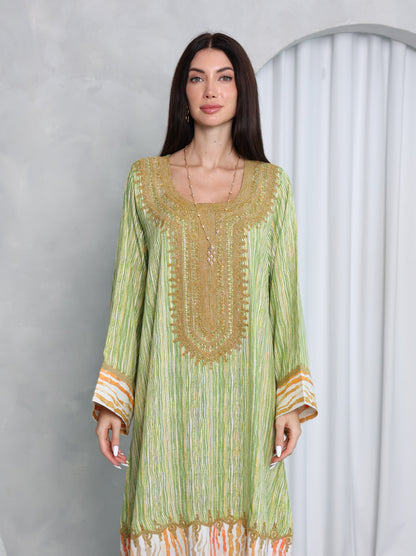 Pistachio Stripe Kaftan
