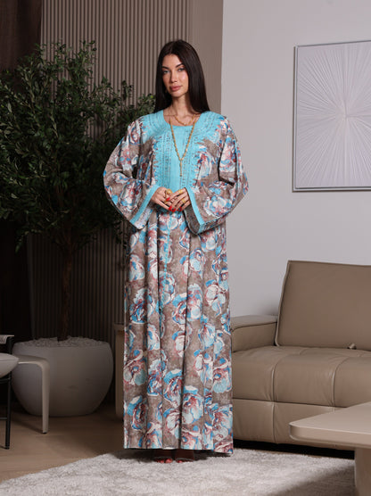 Azure Bloom Kaftan
