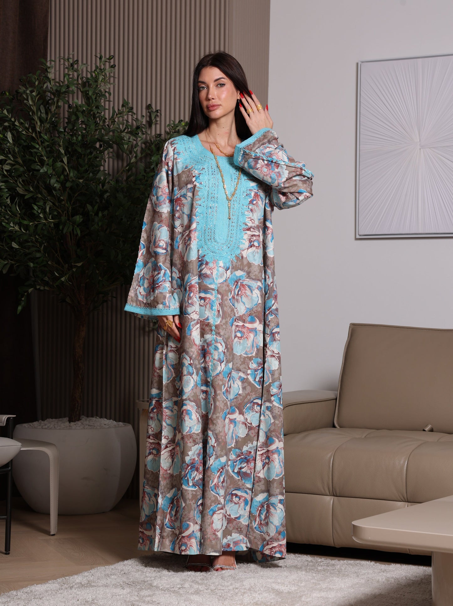 Azure Bloom Kaftan