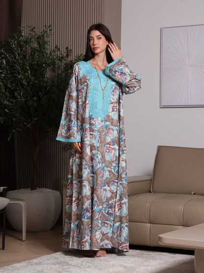 Azure Bloom Kaftan