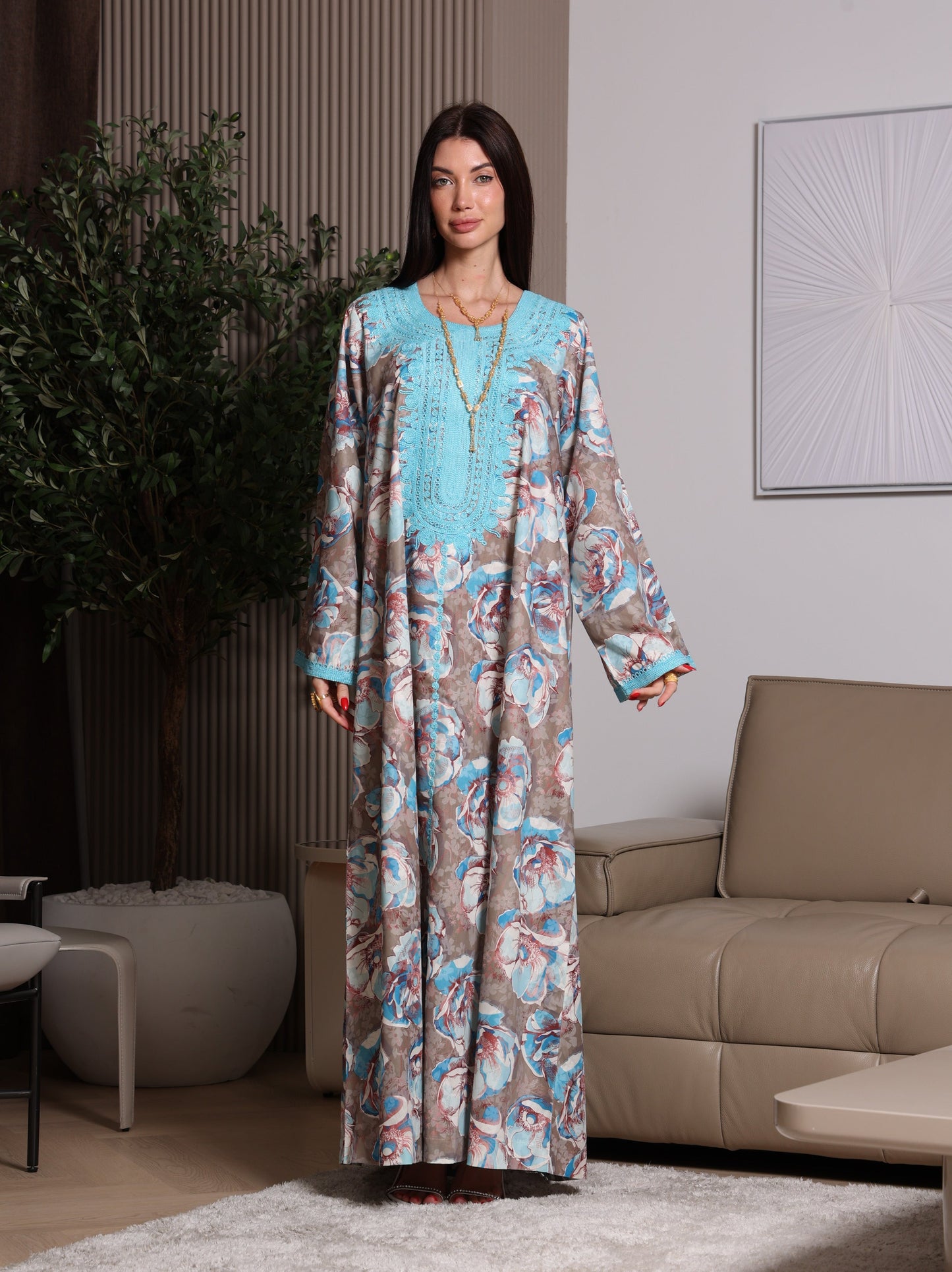 Azure Bloom Kaftan