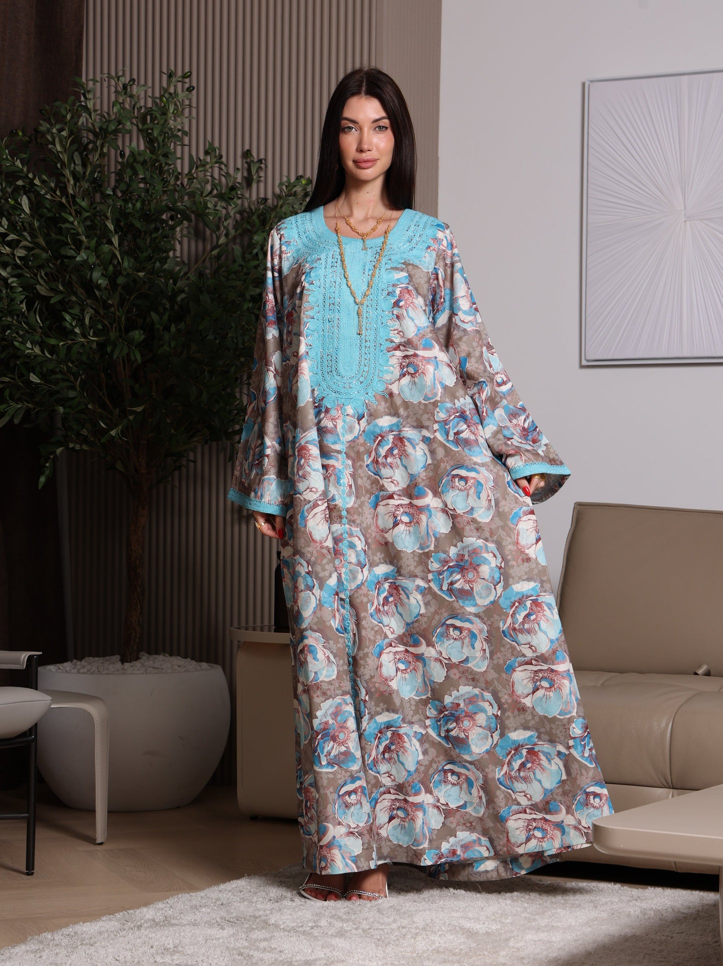 Azure Bloom Kaftan
