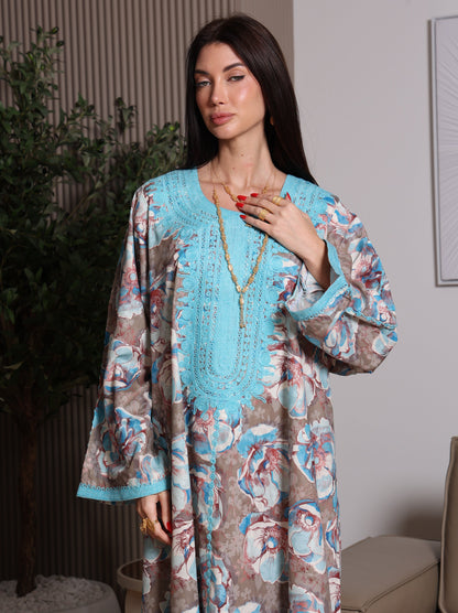 Azure Bloom Kaftan