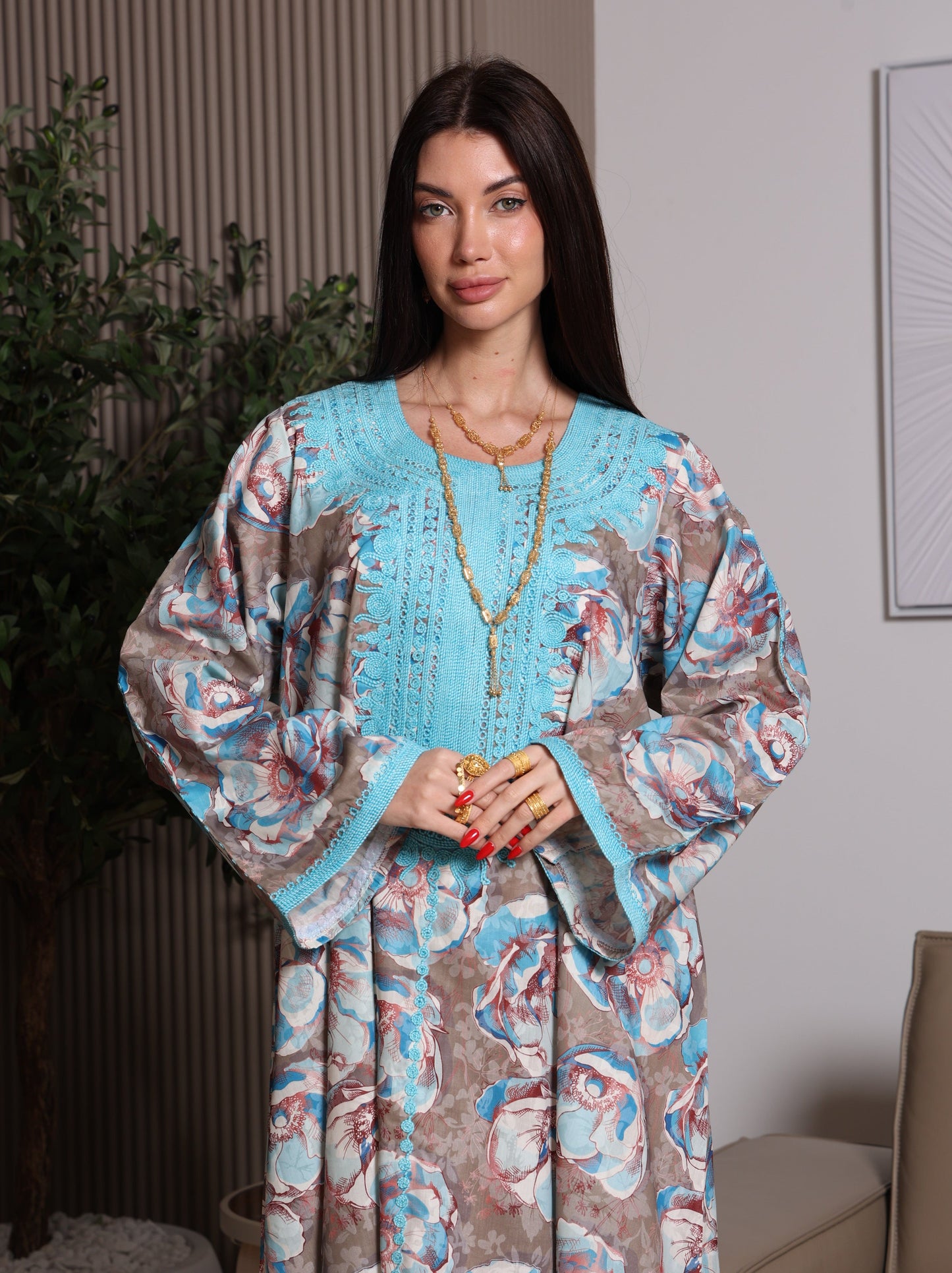 Azure Bloom Kaftan