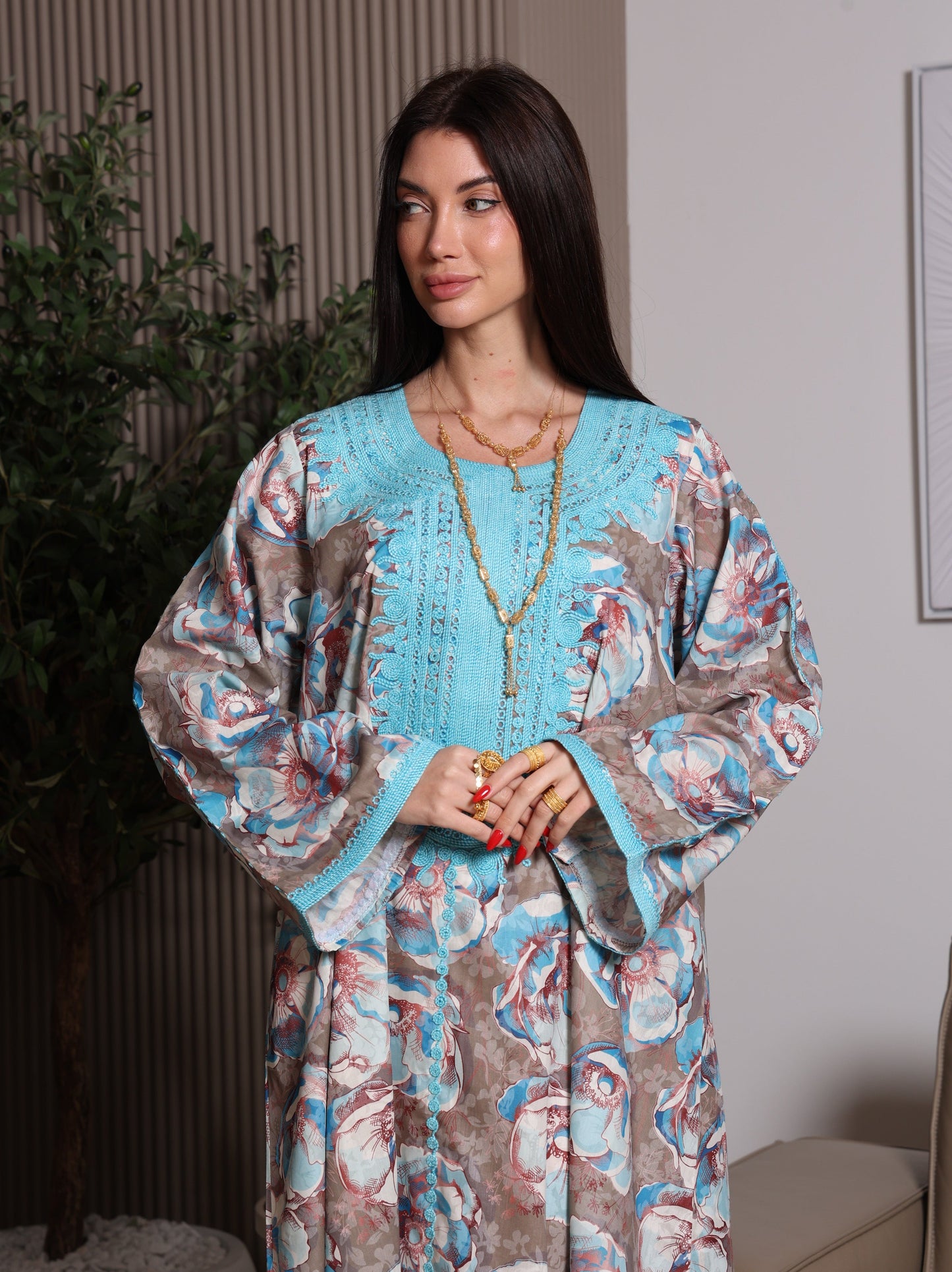 Azure Bloom Kaftan