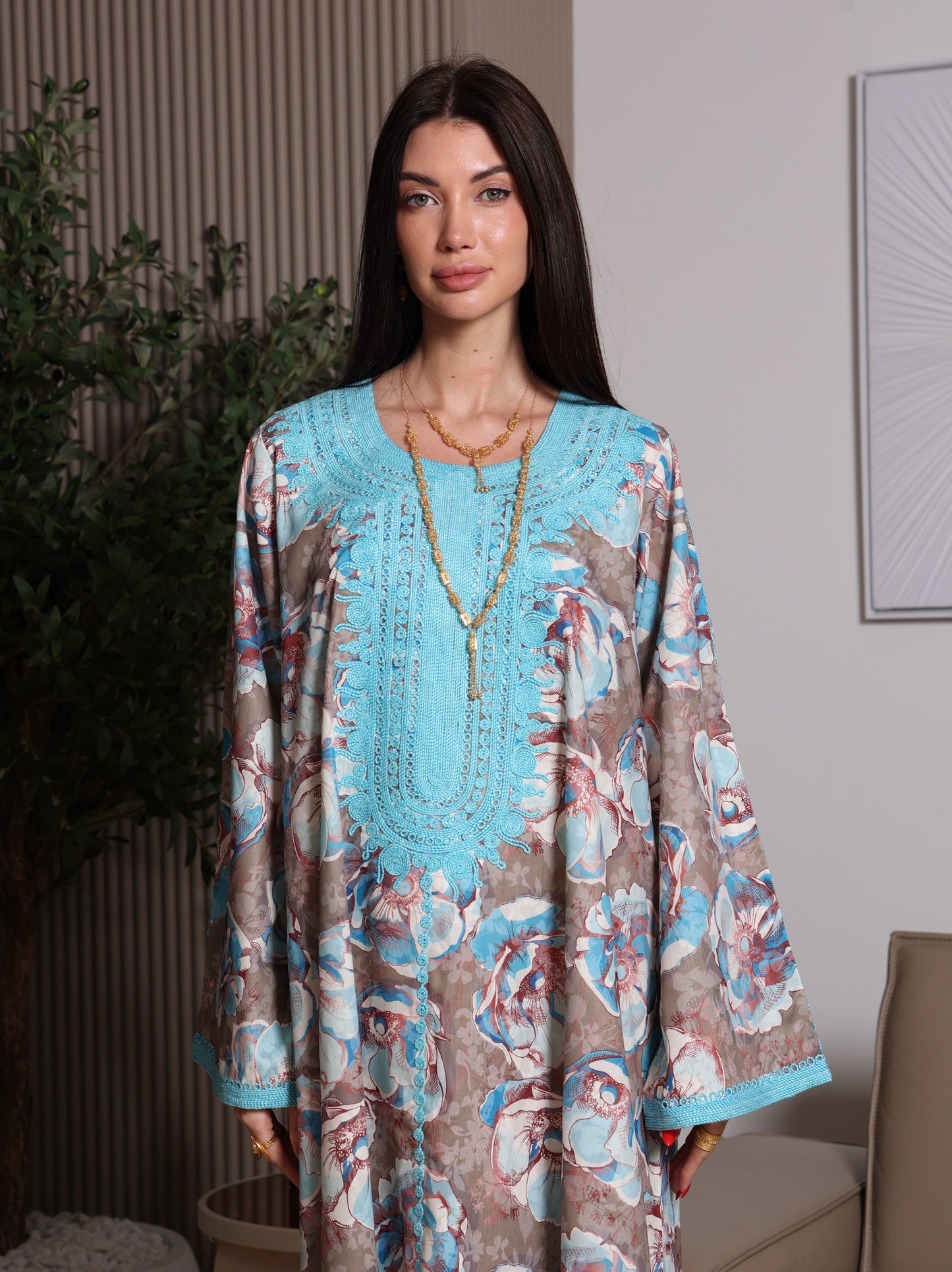 Azure Bloom Kaftan