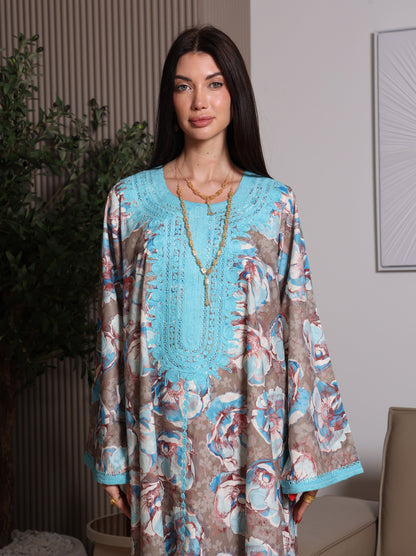 Azure Bloom Kaftan