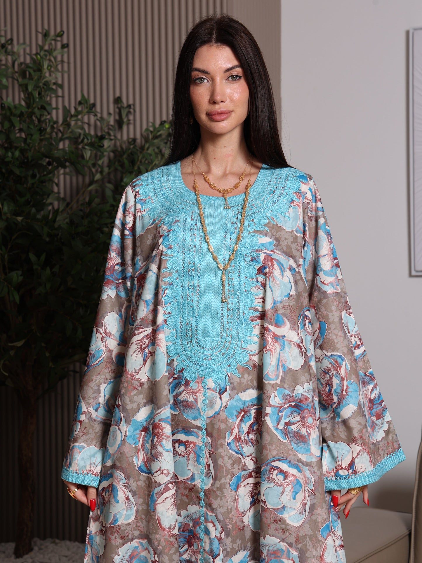 Azure Bloom Kaftan