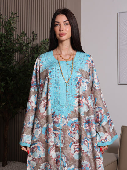 Azure Bloom Kaftan