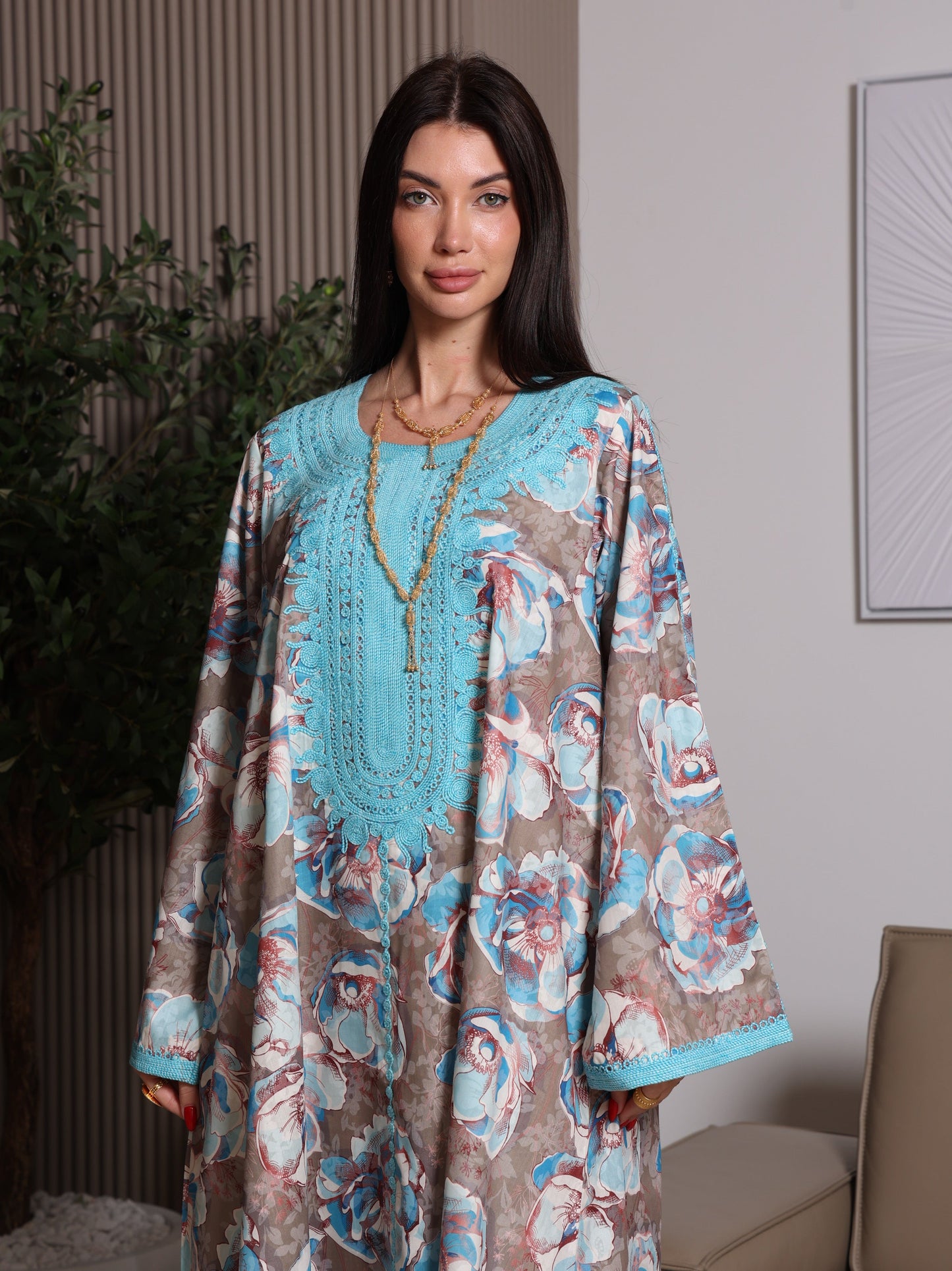 Azure Bloom Kaftan