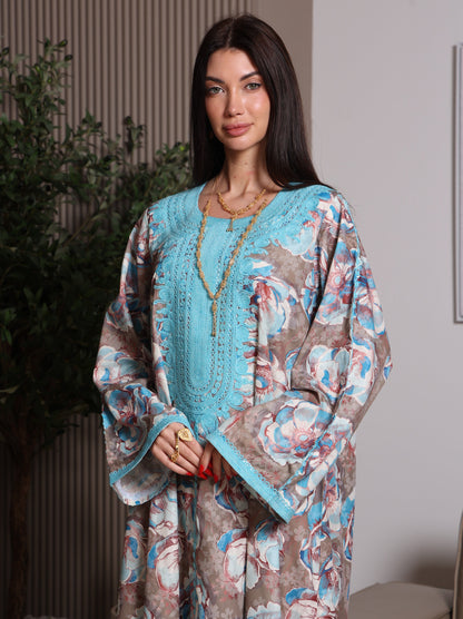 Azure Bloom Kaftan