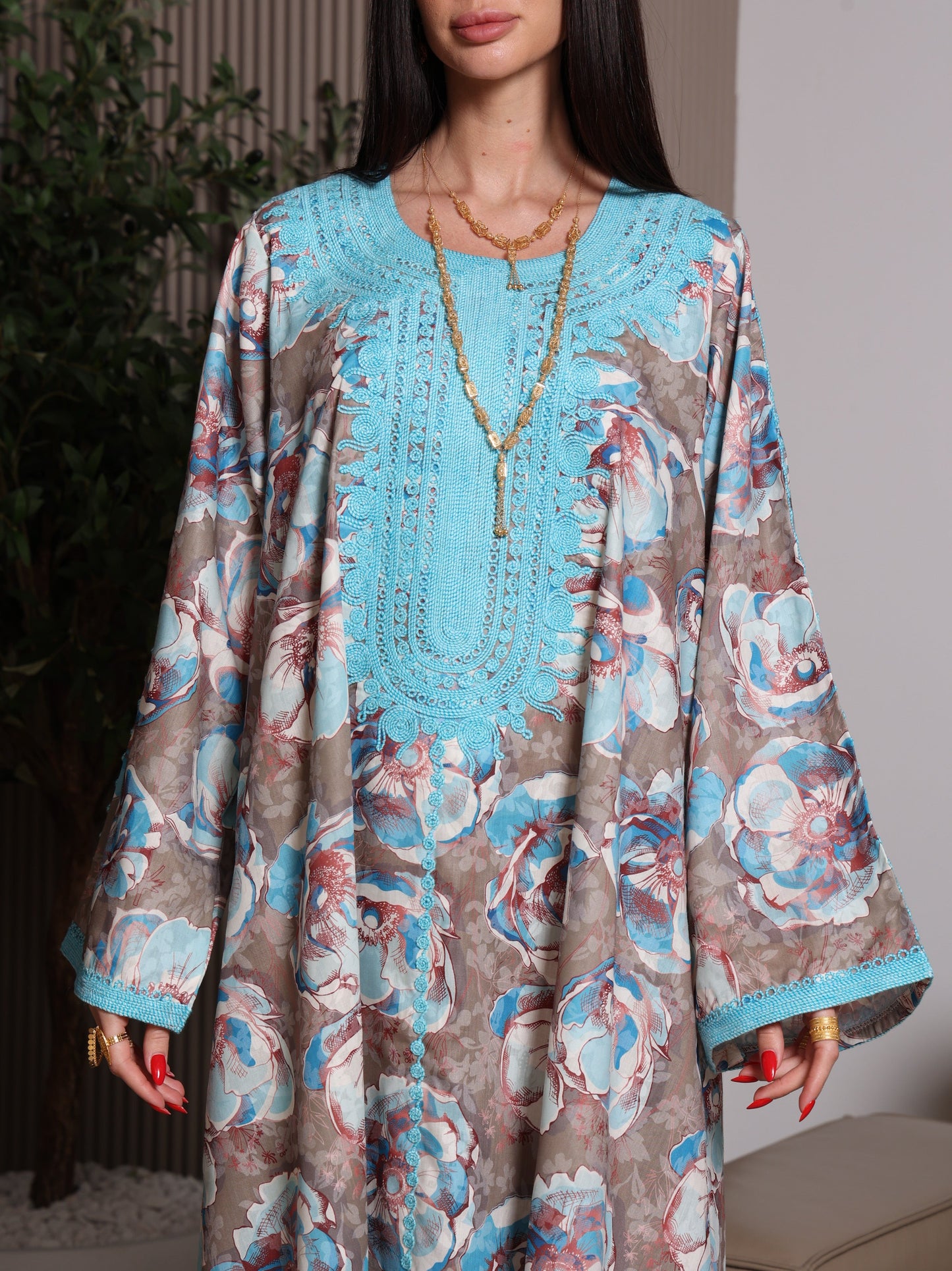Azure Bloom Kaftan