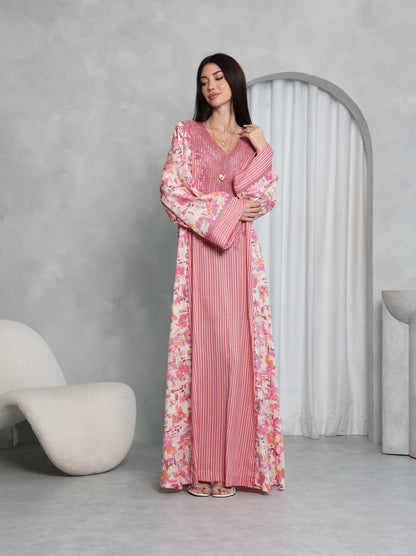 Pink Botanical Kaftan