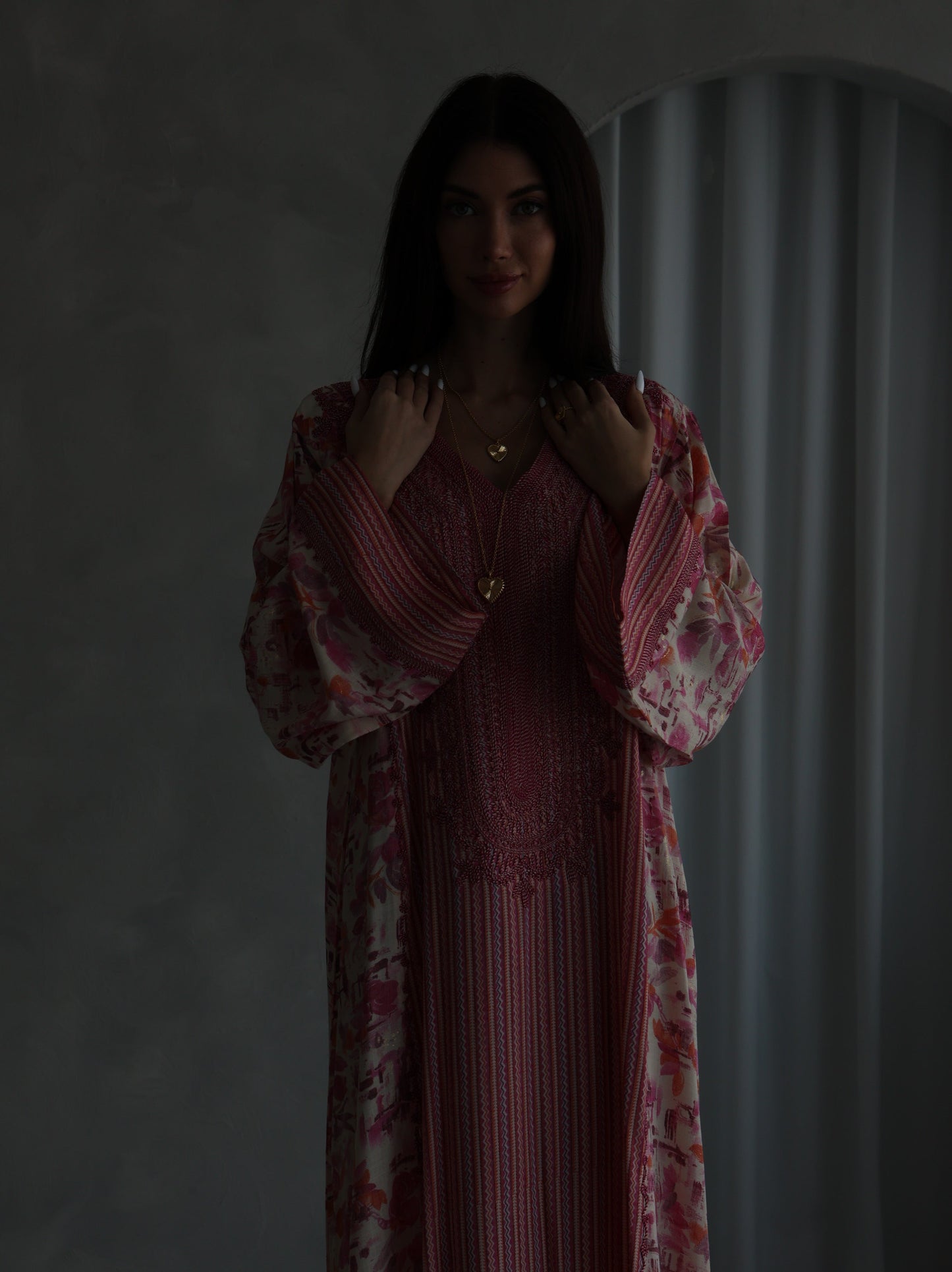 Pink Botanical Kaftan